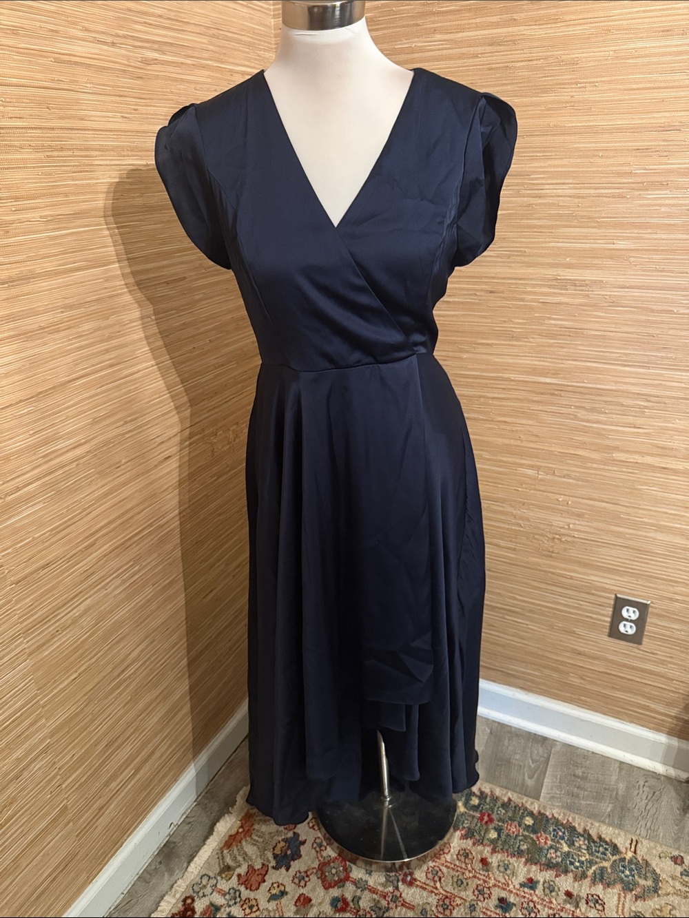 Classic Navy Wrap-Style Women’s Dress
